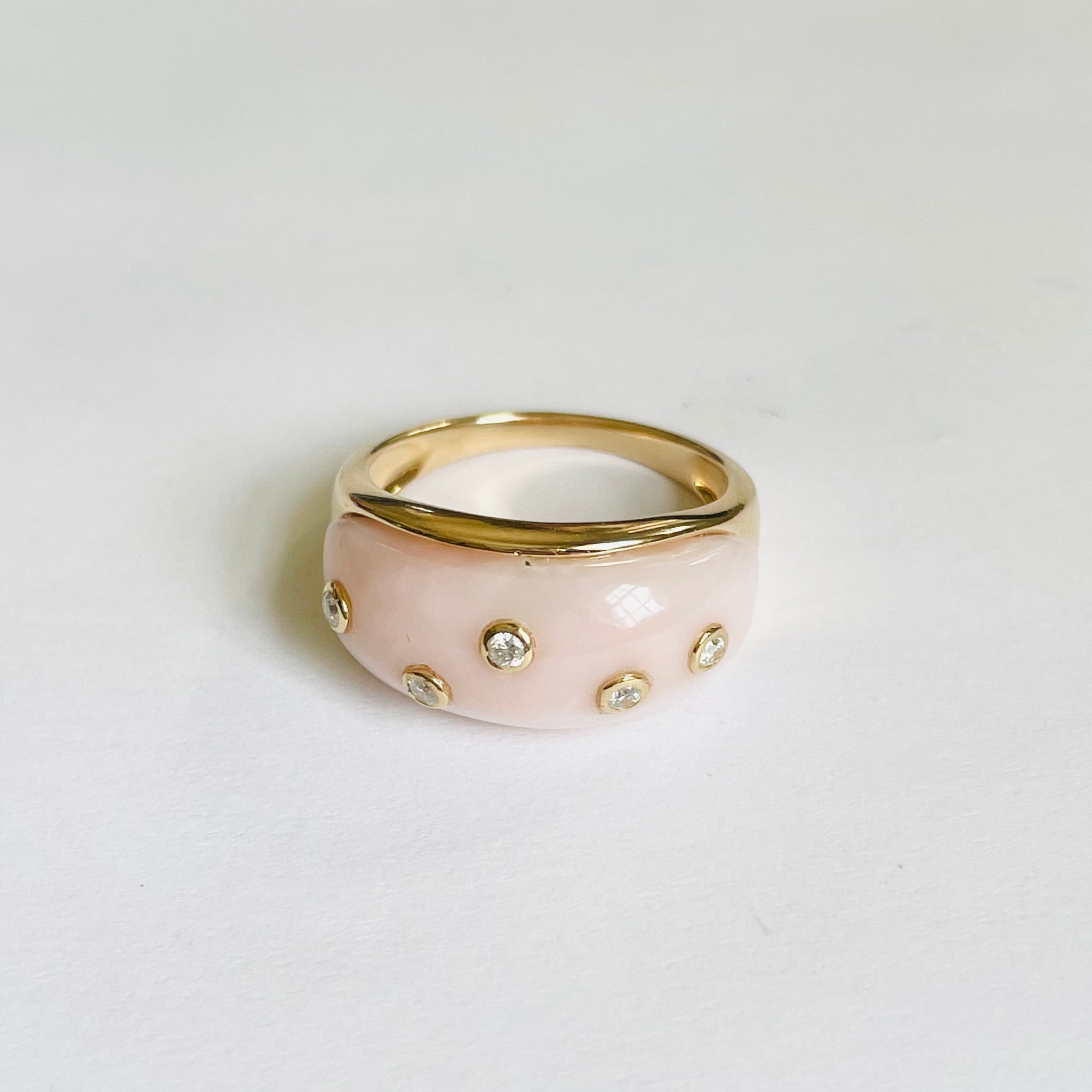 pink opal dome ring