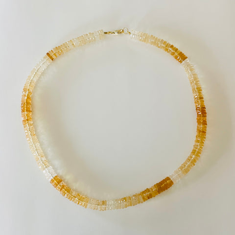 faceted shaded citrine candy necklace